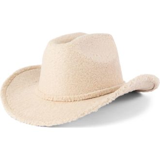 San Diego Hat Company Cattlemans Faux Shearling Hat in Cream at Nordstrom