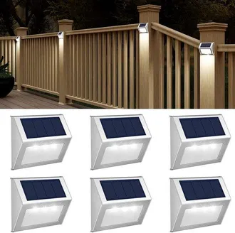 OEM Luces Solares Para Exteriores, Luces Solares Impermeables Para Patio, Patio, Escaleras Y Paredes, 3 Led De Luz Fr&iacute;a, Paquete De 6