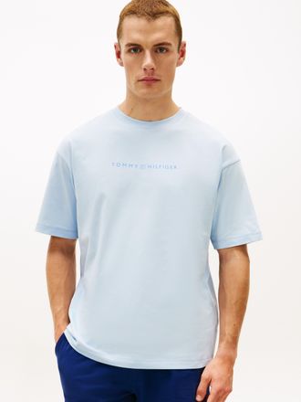 Tommy Hilfiger T-Shirt, Herren, Gr. XXL (56), breezy blau, Web, Obermaterial: 100% Baumwolle, TOMMY HILFIGER UNDERWEAR, unifarben, regular fit normal, Rundhals, eing