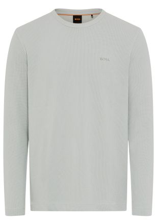 Boss Orange by Hugo Boss Langarmshirt BOSS ORANGE Tempesto, Herren, Gr. XXL, silber043, Single Jersey, Obermaterial: 82% Baumwolle, 12% Polyamid, 6% Elasthan, regular fit norm