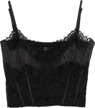 Babylone Paris Cropped top met kanten afwerking - Zwart