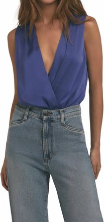 Favorite Daughter Sleeveless Date Blouse Bodysuit In Venetian Blue