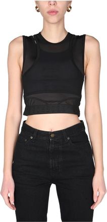 Alexander McQueen Panelled Sport Crop - Dames - Tops - Zwart - Maat: XS