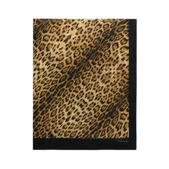 Roberto Cavalli Jaguar Print Modal Cashmere Scarf - female - Roberto Cavalli - Scarves - Beige - ONE SIZE - Accessories