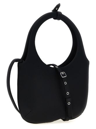 Courr&egrave;ges Womens Holy Shoulder Bag Black Polyester Elastane