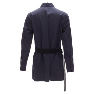 Marni cotton rubber button asymmetric belted shirt