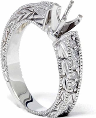 Pompeii3 1/4ct Diamond Engagement Antique Like Ring Setting 14K Size Selectable