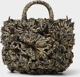 Ibeliv Womens Coral reef small black and beige bag