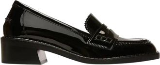 Bally Womens Elly Patent Leather Moccasins Loafers In Black