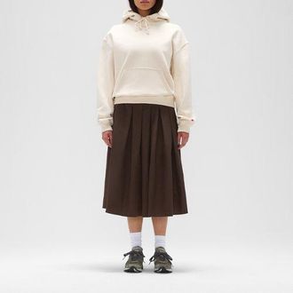 New Balance Womens Made in USA Hoodie Opt 2 in Beige Cotton Fleece, size X-Large