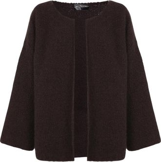 Cortana Hana Gebreide Jas - Dames - Cashmere truien - Bruin - M - Kasjmier - Truien & Vesten