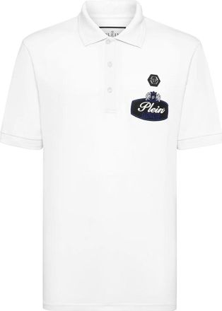 Philipp Plein Racing Club Polo - Heren - Polos - Wit - S - Katoen - Tops