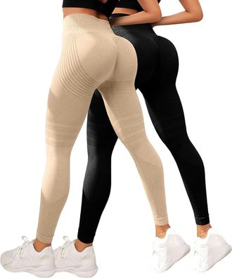 Generic 2 PCS Anti Cellulite Leggings for Women UK Cellumove 3D Compression Leggings Tummy Control High Waist Push Up Yoga Trousers Opaque Figure Sculpting Bo