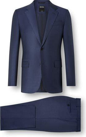 Ermenegildo Zegna Prince of Wales Plaid Sartorial Wool Suit in Utility Blue at Nordstrom, Size 48 Us