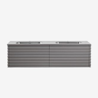 Sklum Sklum - Conjunto De Mueble De Ba&ntilde;o En Madera Con Lavabos Integrados Noura