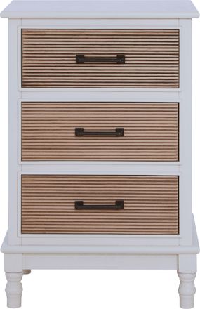 Premier Housewares Heritage 3 Drawer Chest, Pearl White Finish
