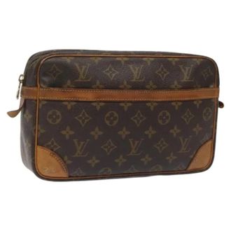 Louis Vuitton Pre-owned Canvas clutches - Dames - Pre-owned - Bruin - Maat: ONE Size Leer