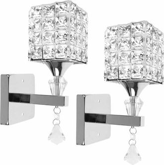 OEM Applique Murale - Cristal K9 - Socket E14 - Dise&ntilde;o Moderno - Para Sal&oacute;n Dormitorio Comedor Oficina - 2 Unidades