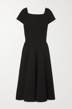 Emilia Wickstead Marielle Open-back Stretch-crepe Midi Dress - Black