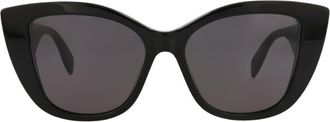 Alexander McQueen 54mm Cat Eye Sunglasses in Black Black Grey at Nordstrom Rack