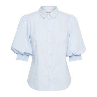 Karen by Simonsen Blue Xenon Blouse with Puff Sleeves - female - Karen by Simonsen - Shirts - Blue - 2XS - Blouses & Shirts