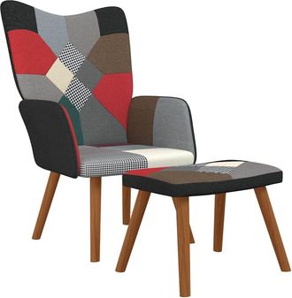 vidaXL Silla De Relajaci&oacute;n Con Reposapi&eacute;s Tela Patchwork Vidaxl