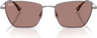 Ray-Ban 53mm Irregular Sunglasses in Gunmetal/light Brown at Nordstrom