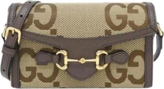 Gucci Pre-owned GG Canvas Shoulder Bag - Dames - Vintage Schoudertas - Bruin - ONE Size - Leer - Vintage