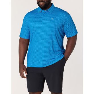 Callaway Big & Tall Golf Print Performance Polo Shirt in Brilliant Blue at Nordstrom, Size Xx-Large