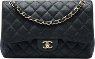 Chanel Pre-owned Classic Double Flap Schoudertas - Dames - Vintage Schoudertas - Zwart - ONE Size - Leer - Vintage