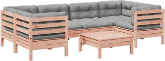 vidaXL 7 Piece Garden Sofa Set with Cushions Solid Wood Douglas Fir vidaXL