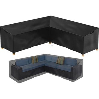 OEM 300 X 300 X 98 Cm - Funda Para Muebles De Jard&iacute;n En Forma De L - Impermeable - Rat&aacute;n - Para Sof&aacute; Esquinero - Para Sal&oacute;n -crezuo