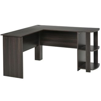 HOMCOM Mesa de ordenador 136x130x72 cm marr&oacute;n