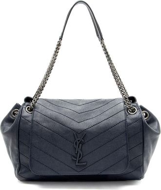 Saint Laurent Blue Lambskin Nolita Medium Flap Bag (Authentic Pre-Loved)