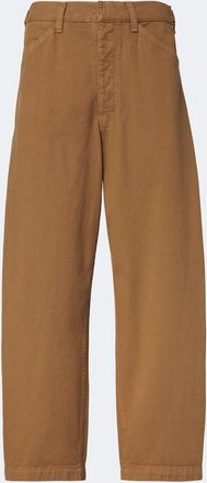 Christophe Lemaire Pantalones barrel de sarga de algod&oacute;n