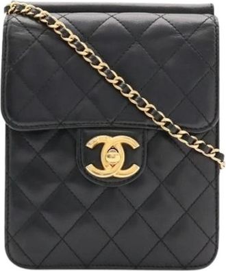 Chanel Pre-owned Pochette Schoudertas - Dames - Vintage Schoudertas - Zwart - ONE Size - Leer - Vintage