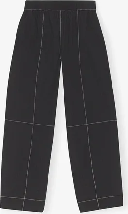 Ganni Black Elasticated Curve Trousers