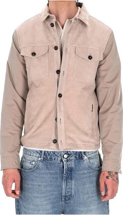 Moorer Furini-Kmu Jacket - Heren - Zomerjassen - Beige - XL - Leer - Jassen