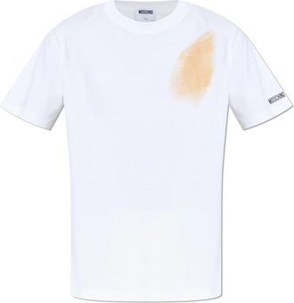 Moschino T-shirt met print - Heren - T-shirts - Wit - L - Katoen - Tops