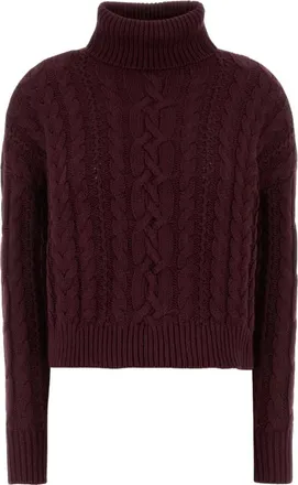 Ralph Lauren Grape Cotton Sweater - Dames - Coltruien - Paars - S - Katoen - Truien & Vesten