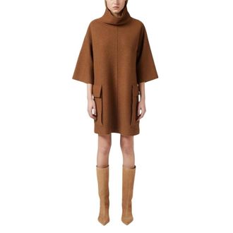 Iceberg Jersey Jurk - Dames - Korte kleedjes - Bruin - 2XL - Wol - Kleedjes