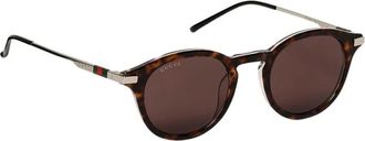 Gucci Accessoires, Heren, Bruin, ONE Size, Luxe Rechthoekige Zonnebril met UV-bescherming