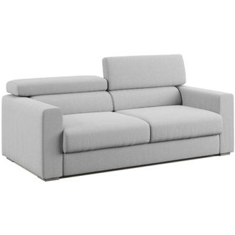 Divani.Store Dylan Divano con pouf estraibile 158 cm grigio