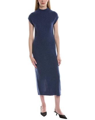 Alberta Ferretti Funnel Neck Cashmere Midi Sweaterdress
