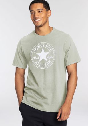 Converse T-Shirt CONVERSE CONVERSE GO-TO ALL STAR PATCH STANDARD-FIT T-SHIRT, Damen, Gr. XXL, pale surplus, Single Jersey, Obermaterial: 100% Baumwolle, Rundha