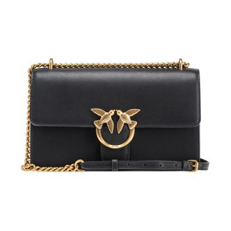 Pinko Classic Love Bag One - Dames - Schoudertassen - Zwart - ONE Size - Leer - Tassen