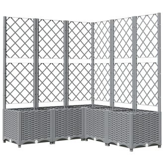 vidaXL Jardinera Con Enrejado Pp Gris Claro 120x120x136 Cm Vidaxl