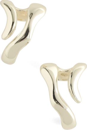 Madewell Sculptural Wraparound Double Hoop Earrings in Warm Silver at Nordstrom