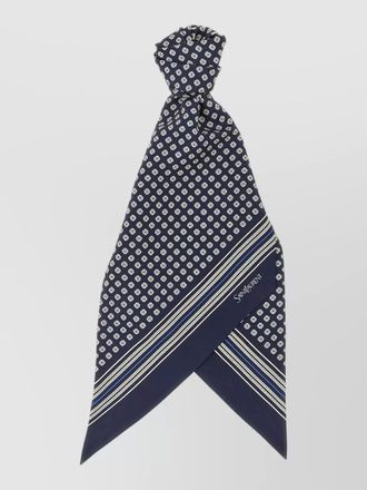 Saint Laurent silk twill lavalli&egrave;re scarf