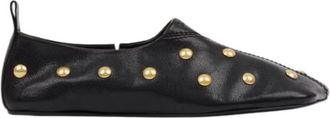 Chlo&eacute; Black Leather Ballet Flats